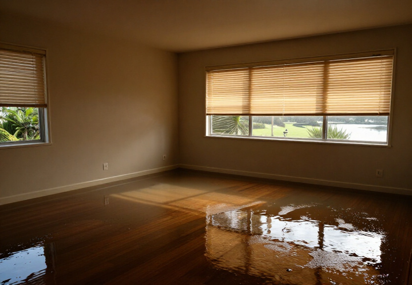 Water-damaged commercial space in Llandilo before drying